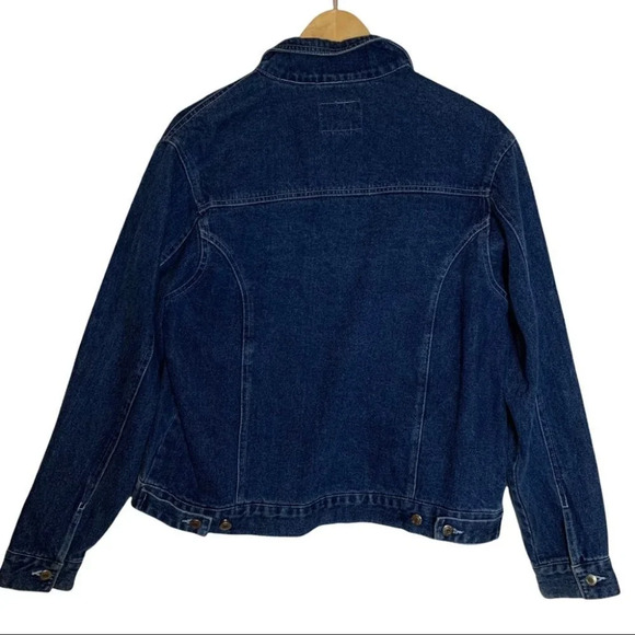 Vintage Cherokee Floral Embroidered Blue Jean Jacket Size Women’s  Large - Picture 2 of 9